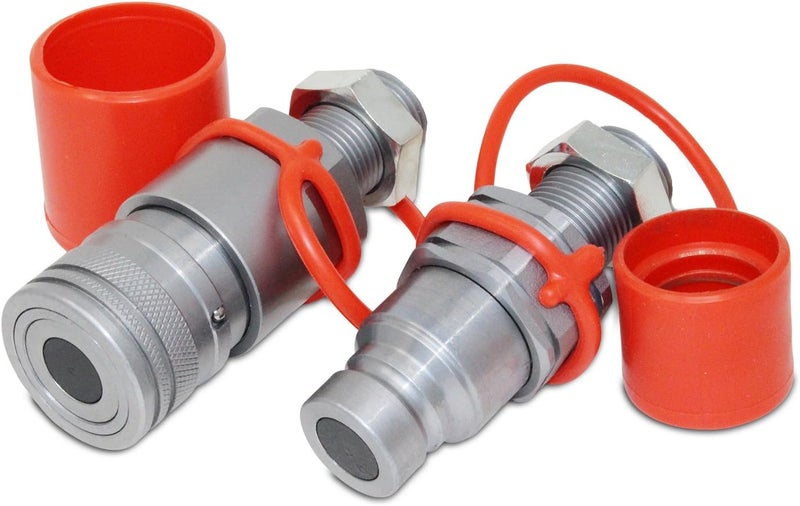 Summit Hydraulics Flat Face Hydraulic Quick Connect Coupler, 5/8 ORFS Bulkhead Skid Steer Mount - Image 1